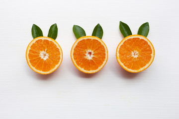 Fresh orange citrus fruit isolated.