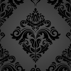 Classic seamless vector pattern. Damask dark orient ornament. Classic vintage background. Orient ornament for fabric, wallpaper and packaging