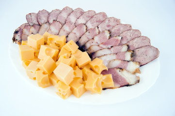 Meat cut with zolt sir on a light background