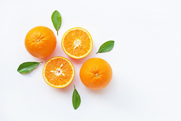 Fototapeta na wymiar Fresh orange citrus fruit on white background.