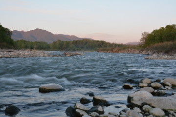 swiftly flowing mountain river