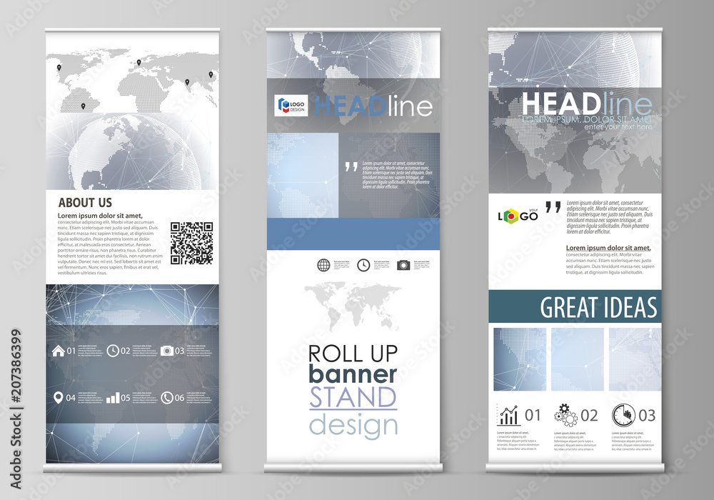 Wall mural the minimalistic vector illustration of the editable layout of roll up banner stands, vertical flyer