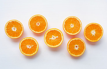 Fresh orange citrus fruit isolated on white background.