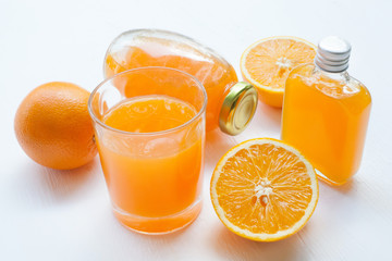 Orange juice isolated on white background. 