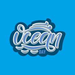 Oceans Day typography lettering