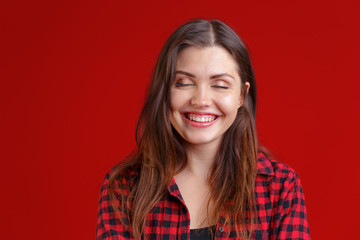 Fototapeta premium Happy woman laughing