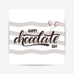 Happy chocolate day typography lettering