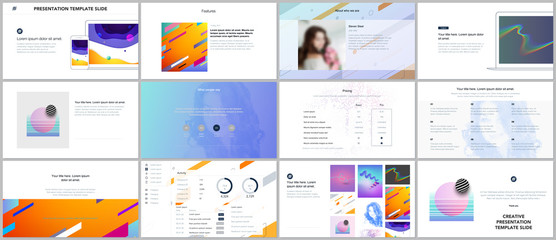 Minimal presentations, portfolio templates. Simple elements on white background. Brochure cover vector design. Presentation slides for flyer, leaflet, brochure, report, marketing, advertising.