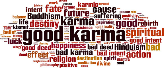 Good karma word cloud