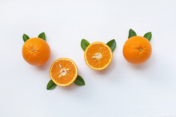 Fresh orange citrus fruit isolated.