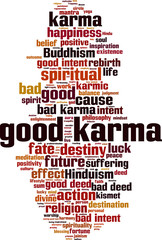 Obraz premium Good karma word cloud