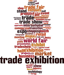 Obraz premium Trade exhibition word cloud