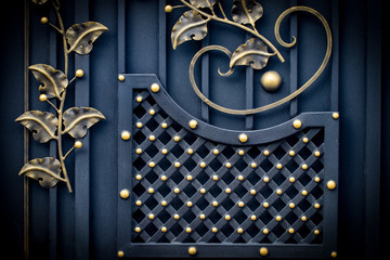 The fragment of forged metal products. close-up