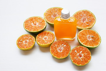Fototapeta na wymiar Orange juice on white background. 