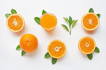 Fresh orange citrus fruit isolated on white background.