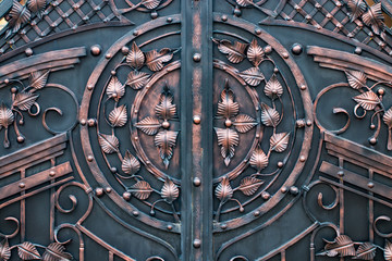 The fragment of forged metal products. close-up