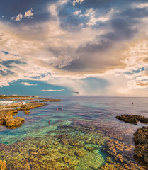 Rocky shore on the Adriatic sea