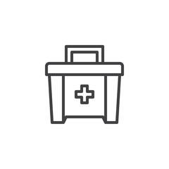 First Aid box outline icon. linear style sign for mobile concept and web design. Medical kit simple line vector icon. Symbol, logo illustration. Pixel perfect vector graphics