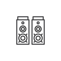 Audio speakers outline icon. linear style sign for mobile concept and web design. Sound speakers simple line vector icon. Stereo symbol, logo illustration. Pixel perfect vector graphics