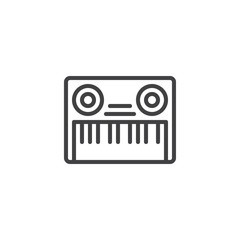 Electric keyboard outline icon. linear style sign for mobile concept and web design. Synthesizer simple line vector icon. Symbol, logo illustration. Pixel perfect vector graphics