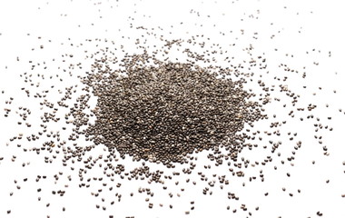 Chia seed pile isolated on white background
