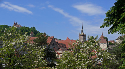View of the old town of Sighisoara stock images. Sighisoara Romania. Sighisoara old town. Old...