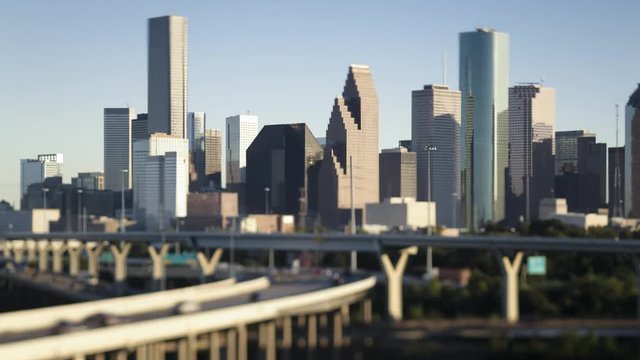 Houston, Texas, USA, highway, city skyline