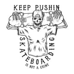 Vintage monochrome skateboarding logo