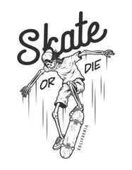 Vintage monochrome skateboarding logo