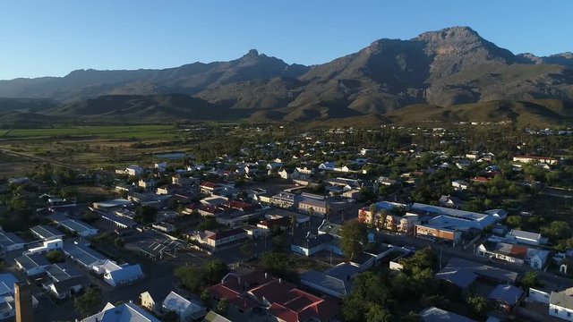 Aerial view over the small town of Ladysmith in the karoo region of south africa