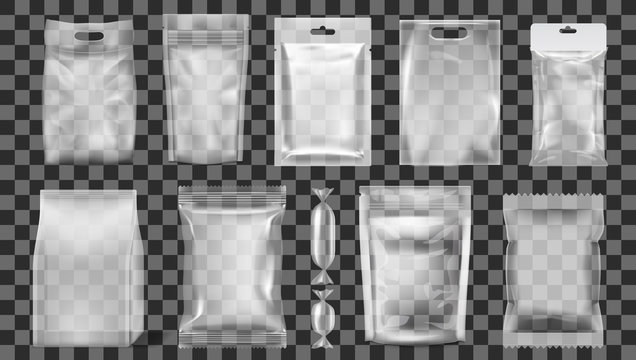 Big set of polypropylene plastic packaging Vector Image