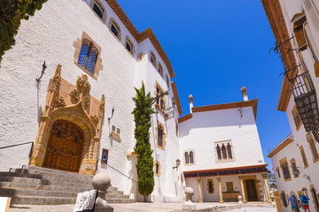 SITGES, CATALUNYA, SPAIN - JUNE 20, 2017: The building of the museum Marisel de Mar. Copy space for text.