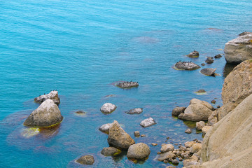 Beautiful Sea and rocks landscape. Tourism concept.