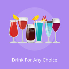 Drink for any Choice Poster Summer Cocktails Set