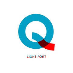 Q Light Font Vector Template Design Illustration