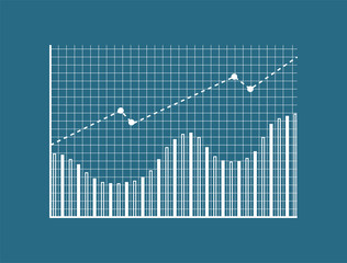Chart with Dots Lines Poster Vector Illustration