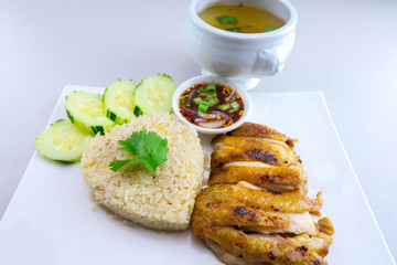 Grilled chicken with rice