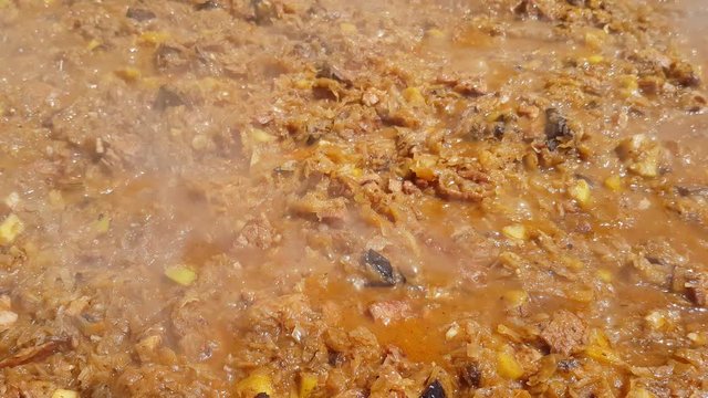 Bigos food closeup. traditional Polish dish of sauerkraut and meat