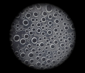 closeup of abstract rain drops on black background