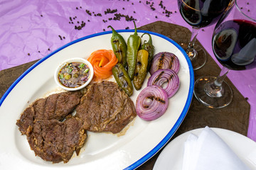 Grilled Steak decoration on table