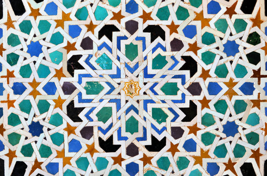 Mosaicos árabes de la Alhambra de Granada, Andalucía, España