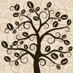 Fototapeta na wymiar Decorative coffee tree. Vector illustration.