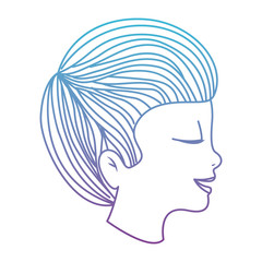 cute little son head avatar character vector illustration design