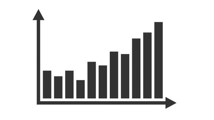 Graph chart diagram with arrows axis. animation with optional luma matte. Alpha Luma Matte included. 4k video