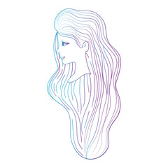 beautiful woman with long hair vector illustration design