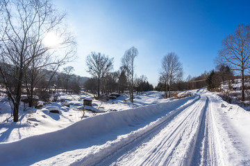 winter snow road