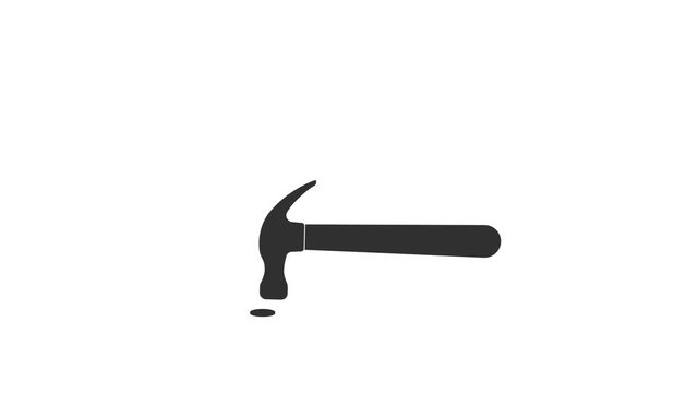 Hammering a nail animation with optional luma matte. Alpha Luma Matte included. 4k video