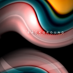 Fluid mixing colors vector wave abstract background design. Colorful mesh waves