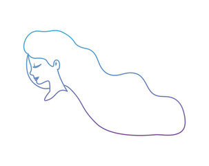 beautiful woman with long hair vector illustration design