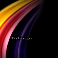 Obraz premium Fluid mixing colors vector wave abstract background design. Colorful mesh waves